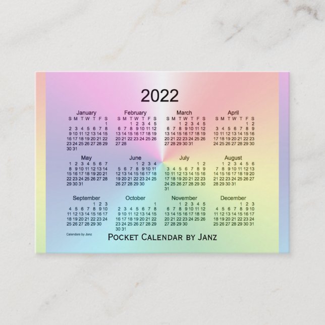 Calendário do Shimmer 2022 por Janz Mighty Cartão  (Frente)