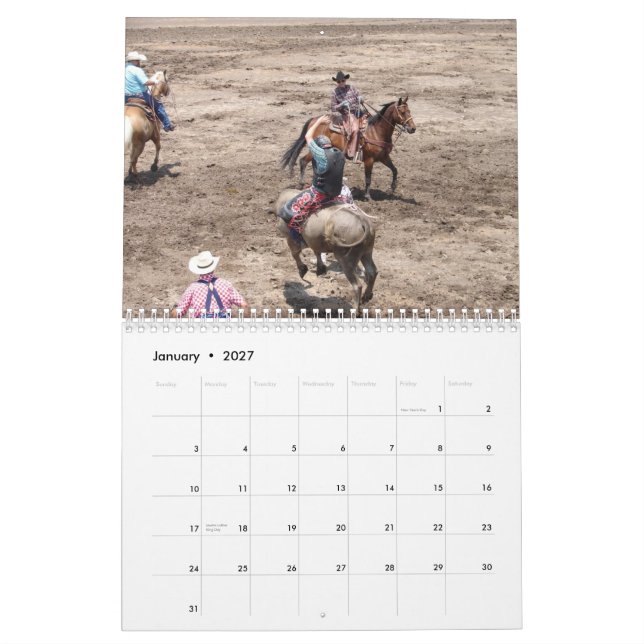Calendário do vaqueiro (Jan 2027)