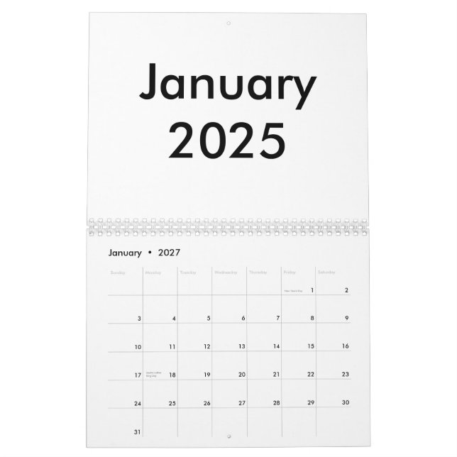 Calendário Do vazio 2025 Com Meses (Jan 2027)
