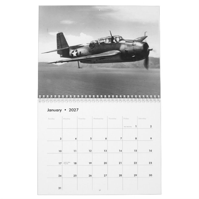 Calendário do vingador de TBF (Jan 2027)