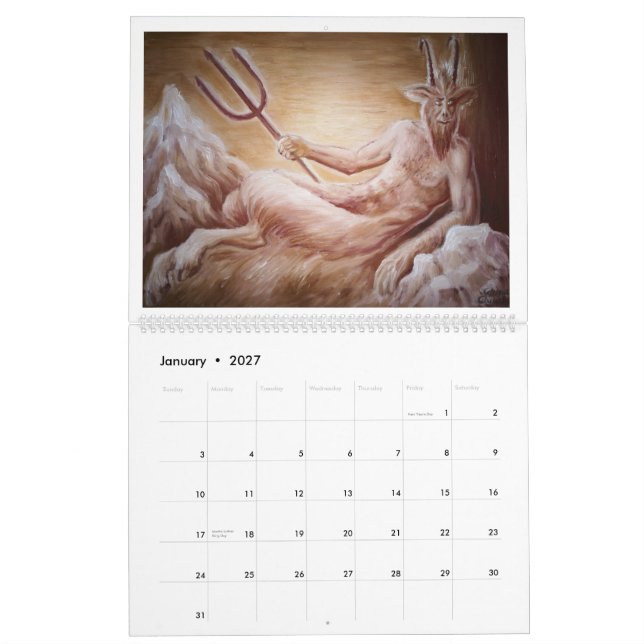 Calendário do zodíaco da mitologia grega e romana (Jan 2027)