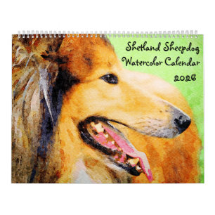 Calendário Dono de Mãe Sheltie Shetland Sheepdog 2026
