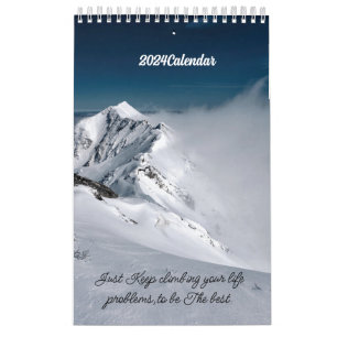 Calendário dos amantes das montanhas de neve 2024
