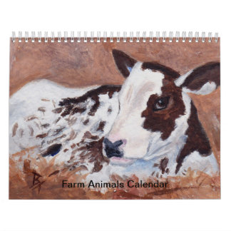 Calendário dos animais de fazenda