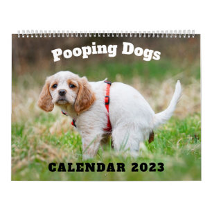 Calendário dos Cães Pooping 2023, Cães Engraçados