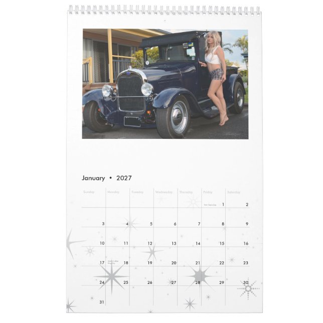 Calendário dos carros do hot rod (Jan 2027)