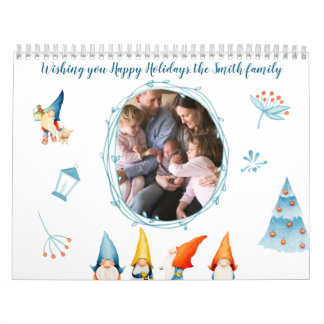 Calendário dos elfos de Natal com fotos