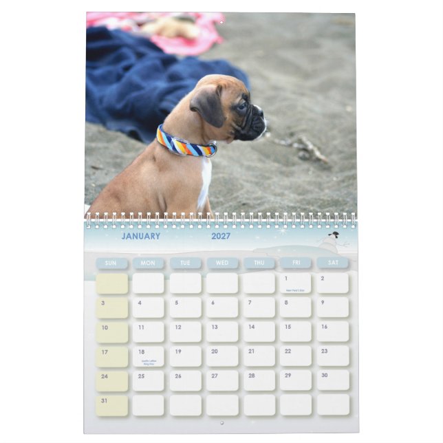 Calendário dos filhotes de cachorro 2011 do (Jan 2027)