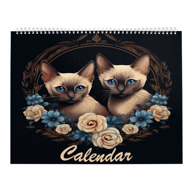 Calendário dos Gatos Siameses (Capa)