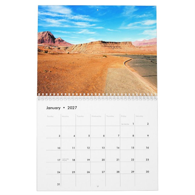 Calendário dos Vistas da arizona (Jan 2027)