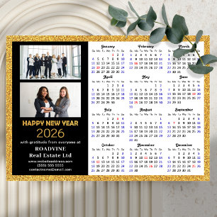 Calendário Dourado Black Business 2 Foto Magnética