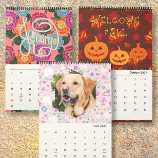 Calendário Doze Meses de Arte Personalizada para Parede da Fa