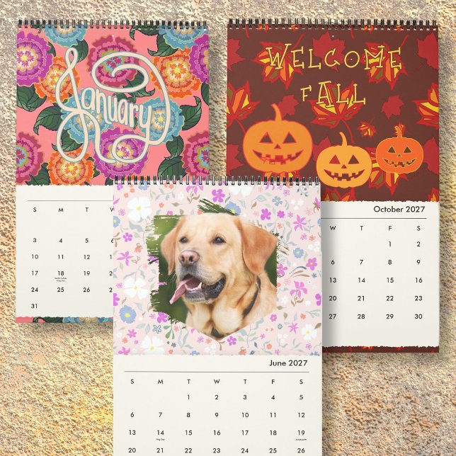 Calendário Doze Meses de Arte Personalizada para Parede da Fa (Criador carregado)