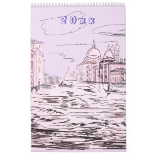 Calendário Dream e Viagem Cities Na moda moderno