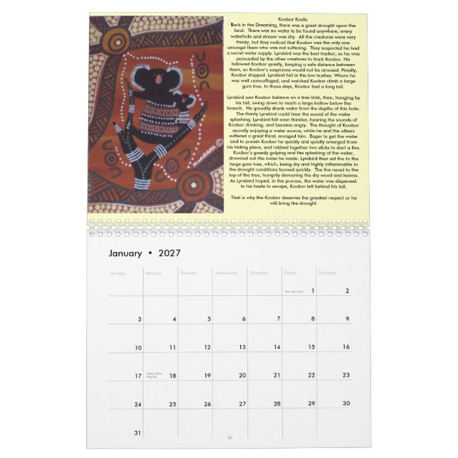 Calendário Dreamtime Calender 2011 (Jan 2027)