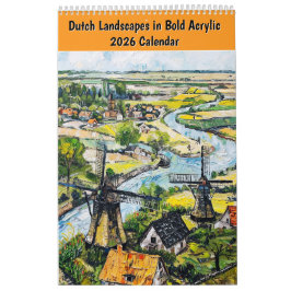 Calendário Dutch Landscapes in Bold Acrylic – 2026 Calendar