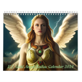 Calendário E.J. Dourado Angel Zodiac Calendar 2024