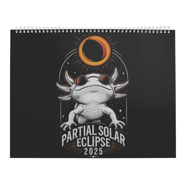 Calendário Eclipse Solar Parcial 2025 Anfíbio Axolotl (Capa)