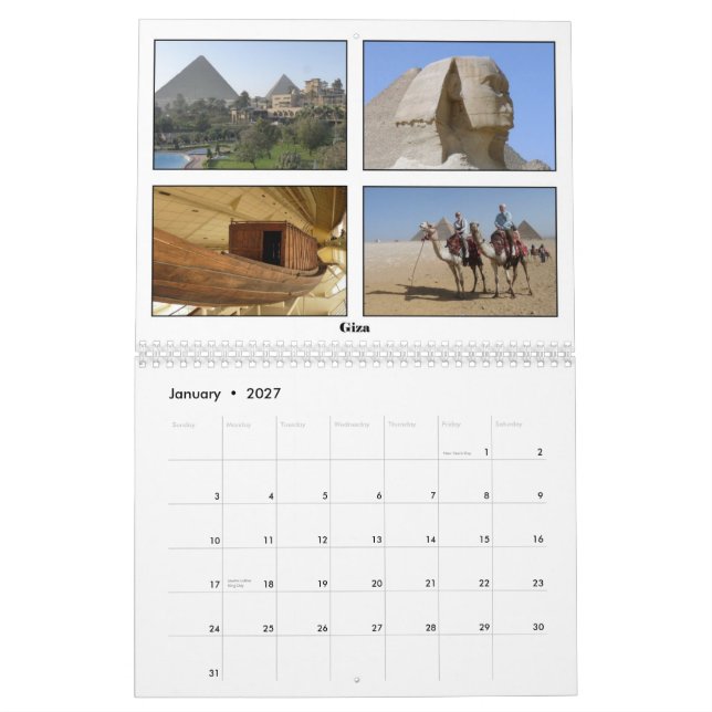 Calendário Egipto e Jordão (Jan 2027)