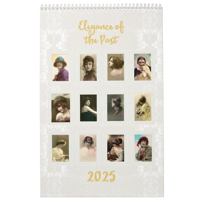 Calendário Elegância dos cartões postais retratos antigos (Capa)