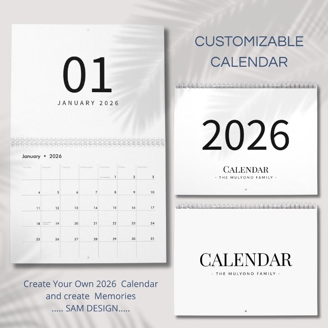 Calendário Elegant Minimalist 2026 Calendar (Criador carregado)