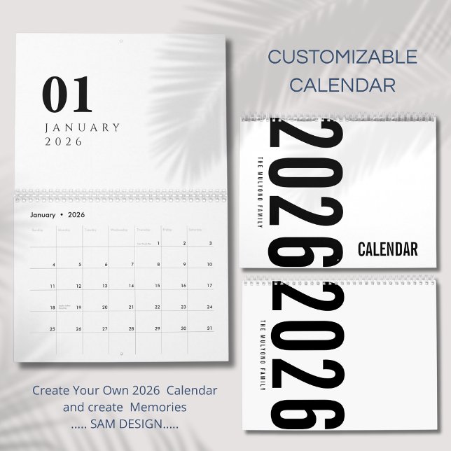 Calendário Elegant Minimalist 2026 Calendar (Criador carregado)
