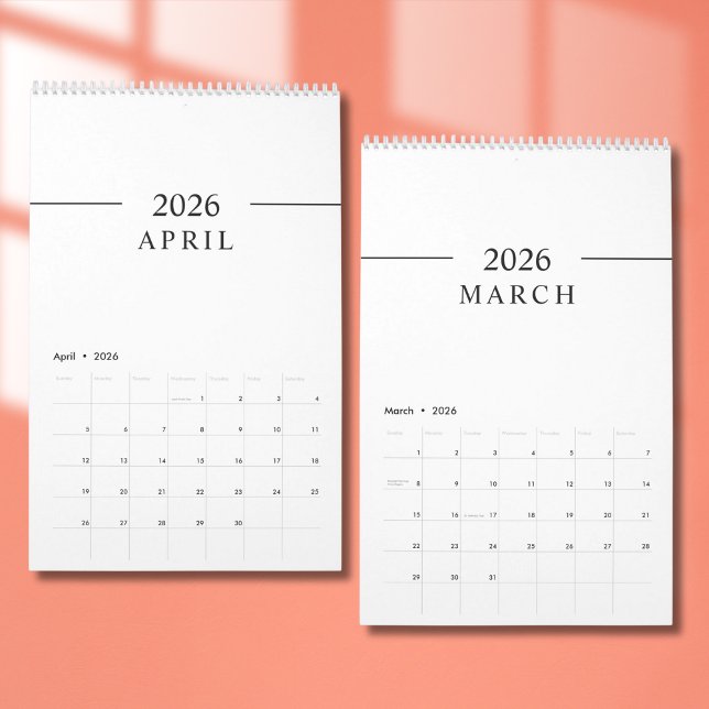 Calendário Elegant Minimalist 2026 Calendar (Criador carregado)