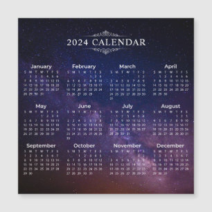 Calendário Elegante 2024 na Via Látea   Cartão mag