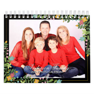 Calendário Elegante Adicione Sua Própria Foto 2 Páginas Cal