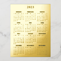 Calendário Elegante Dourado de Negócios Corporativ