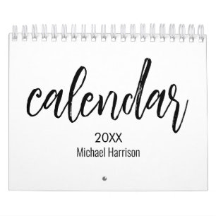 Calendário Elegante minimalista preto e branco 2025