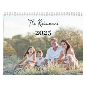 Calendário Elegante Moderno de Foto da Família 2025