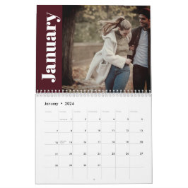Calendário Elegante Personalizado da Família Na moda e Modern