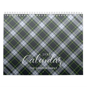 Calendário Elegante Xadrez Rustic Family 2024 Tartan