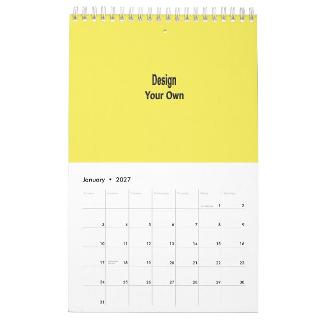 Calendário Em branco (Jan 2027)
