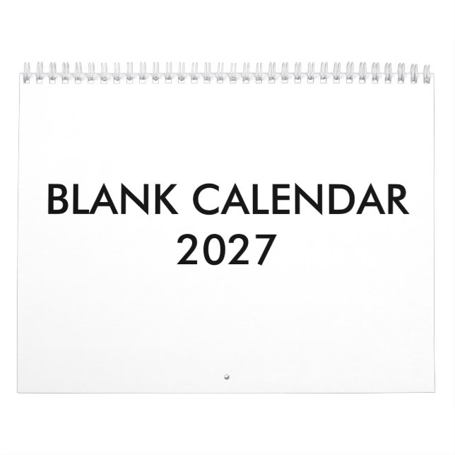 Calendário em Branco para 2027 (Capa)