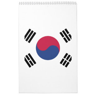 Calendário Emblema de Sinalizador da Coreia do Sul
