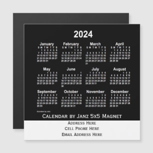 Calendário Empresarial Neon Branco 2024 por Janz