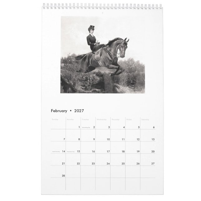 Calendário Empress Elisabeth of Austria - Sisi (Fev 2027)