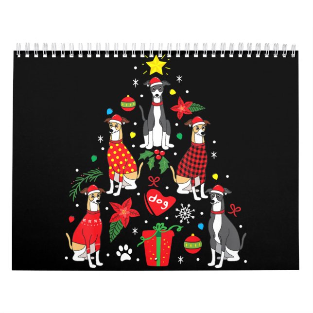 Calendário Enfeites de natal de Greyhound Cão Mãe (Capa)