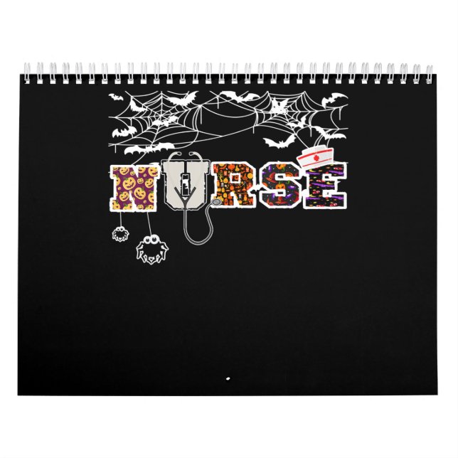 Calendário Enfermeira Camisa De Halloween Presente Com Aranha (Capa)