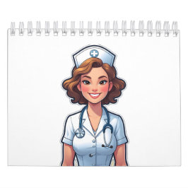 Calendário Enfermeira de estilo cartoon - Herói Médico Bonito