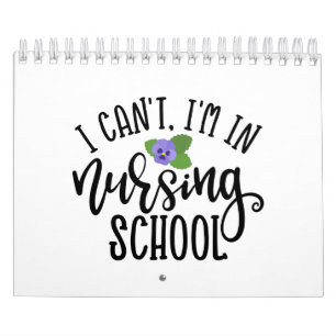 Calendário Enfermeira Design Não posso, estou na Escola de E