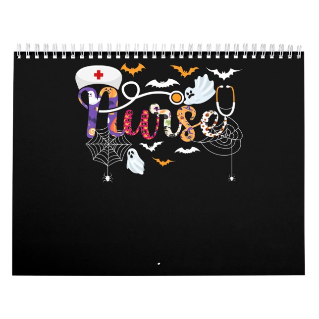 Calendário Enfermeira Halloween Presente com Aranha Pumpkin (Capa)