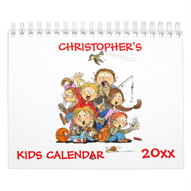 Calendário Engraçado De Crianças Vermelhas Pequena (Capa)