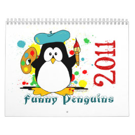 Calendário engraçado dos pinguins
