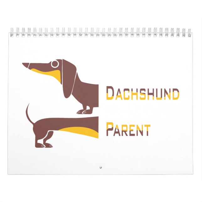 Calendário Engraçado e fofo dachshund para os pais de cães lo (Capa)