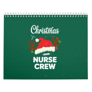 Calendário Equipe de Enfermeira de Natal Chapéu do Papai Noel