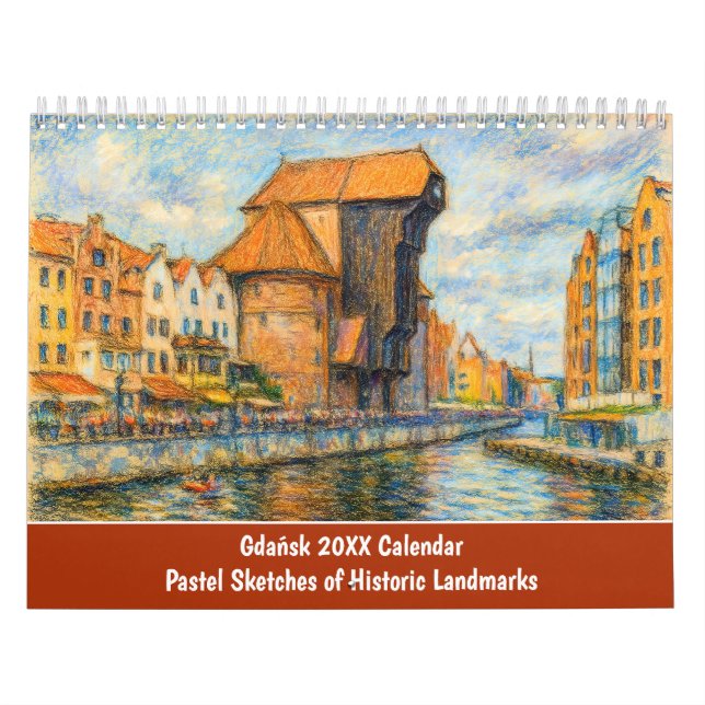 Calendário Esboços Pastéis de Monumentos Históricos de Gdańsk (Capa)