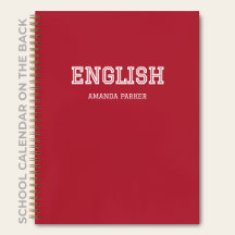 Calendário Escolar Personalizado em Inglês Vermelh